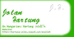 jolan hartung business card